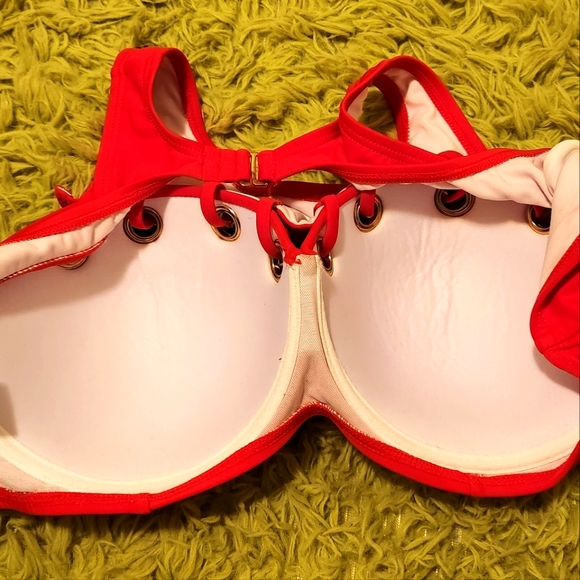 Red Bikini Top w/ Gold/Silver Details - Picture 11 of 13